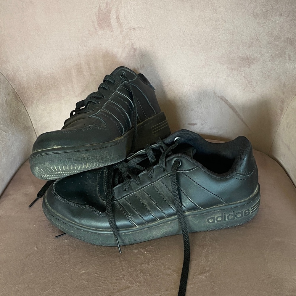 Adidas Black Leather Sneakers